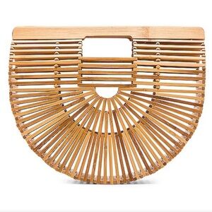 Bamboo Half-Moon Handbag